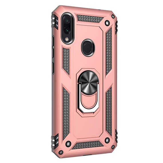 Microsonic Xiaomi Redmi Note 7 Kılıf Military Ring Holder Rose Gold 2