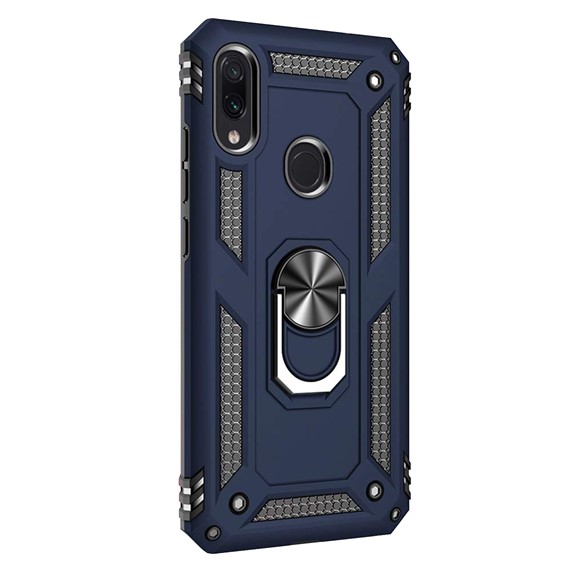 Microsonic Xiaomi Redmi Note 7 Pro Kılıf Military Ring Holder Lacivert 2