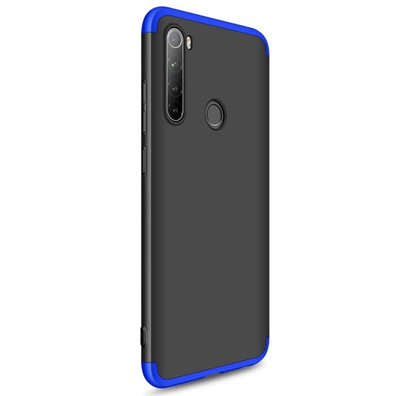 Microsonic Xiaomi Redmi Note 8 Kılıf Double Dip 360 Protective Siyah Mavi 2