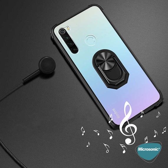 Microsonic Xiaomi Redmi Note 8 Kılıf Grande Clear Ring Holder Lacivert 5