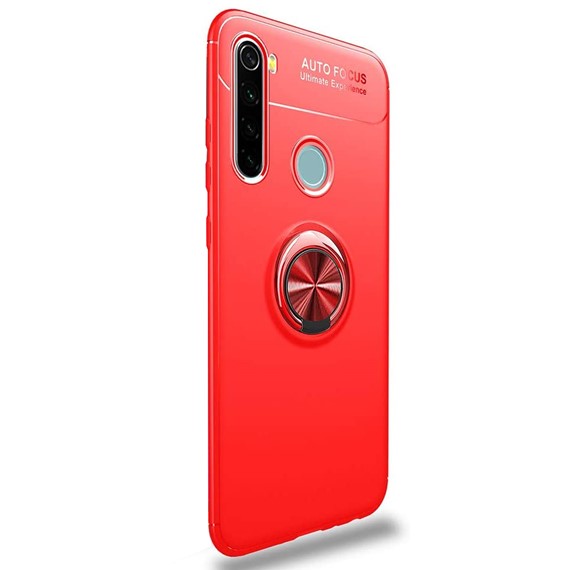 Microsonic Xiaomi Redmi Note 8T Kılıf Kickstand Ring Holder Kırmızı 2