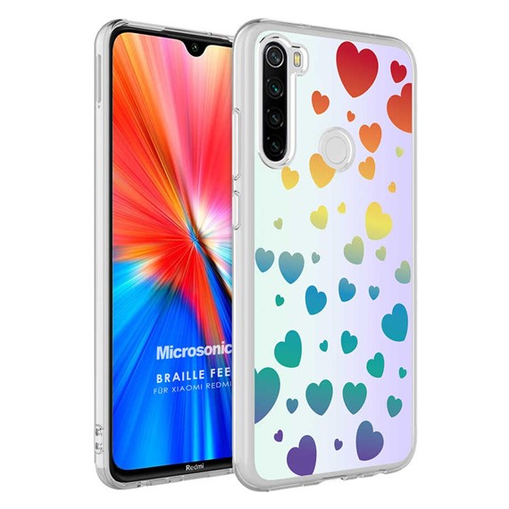 Microsonic Xiaomi Redmi Note 8 Braille Feel Desenli Kılıf Heart 1