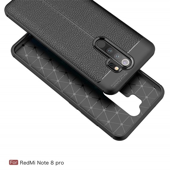 Microsonic Xiaomi Redmi Note 8 Pro Kılıf Deri Dokulu Silikon Lacivert 5