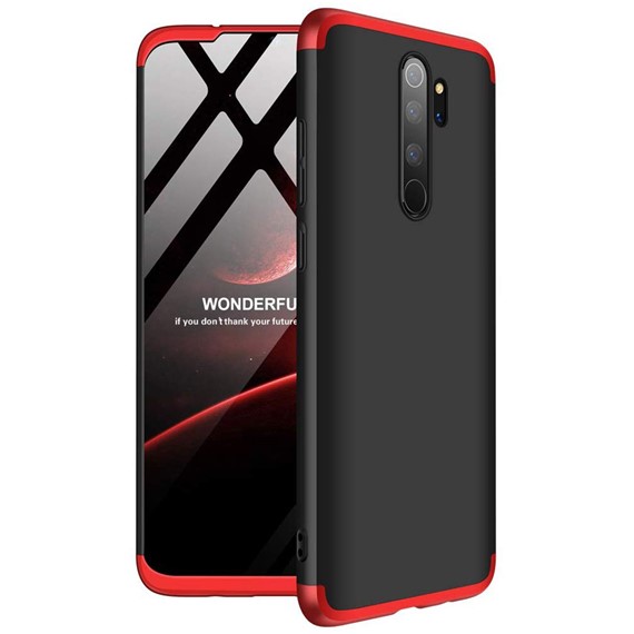 Microsonic Xiaomi Redmi Note 8 Pro Kılıf Double Dip 360 Protective Siyah Kırmızı 1