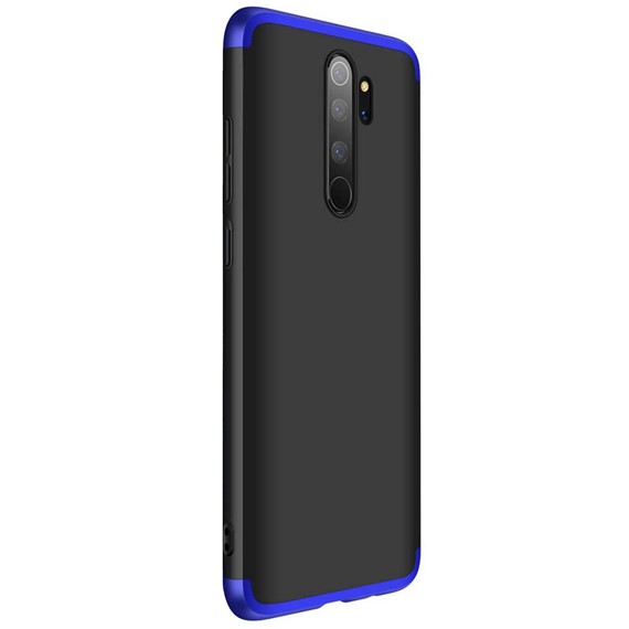 Microsonic Xiaomi Redmi Note 8 Pro Kılıf Double Dip 360 Protective Siyah Mavi 2