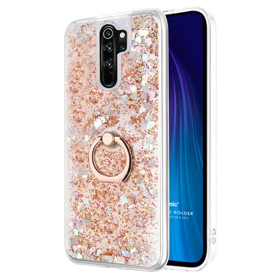 Microsonic Xiaomi Redmi Note 8 Pro Kılıf Glitter Liquid Holder Gold 1