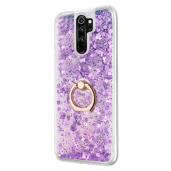 Microsonic Xiaomi Redmi Note 8 Pro Kılıf Glitter Liquid Holder Mor 2