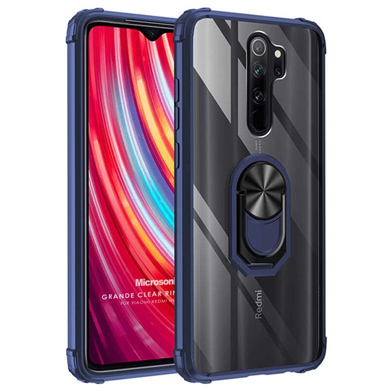 Microsonic Xiaomi Redmi Note 8 Pro Kılıf Grande Clear Ring Holder Lacivert 1