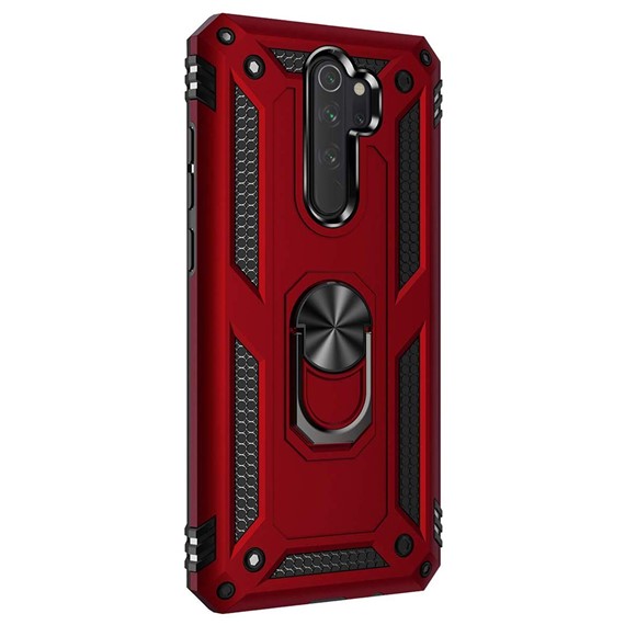 Microsonic Xiaomi Redmi Note 8 Pro Kılıf Military Ring Holder Kırmızı 2