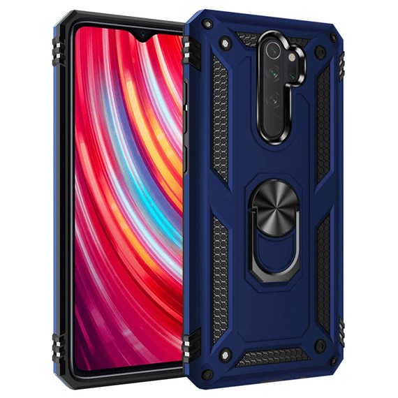 Microsonic Xiaomi Redmi Note 8 Pro Kılıf Military Ring Holder Lacivert 1