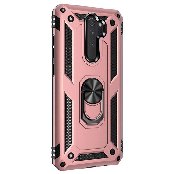 Microsonic Xiaomi Redmi Note 8 Pro Kılıf Military Ring Holder Rose Gold 2