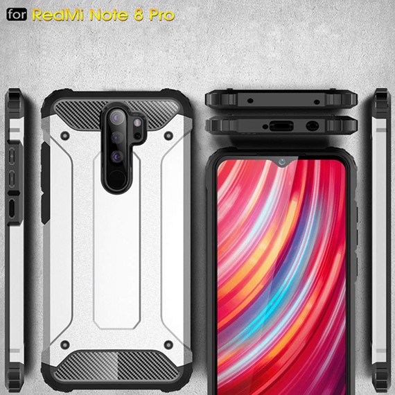 Microsonic Xiaomi Redmi Note 8 Pro Kılıf Rugged Armor Mavi 5