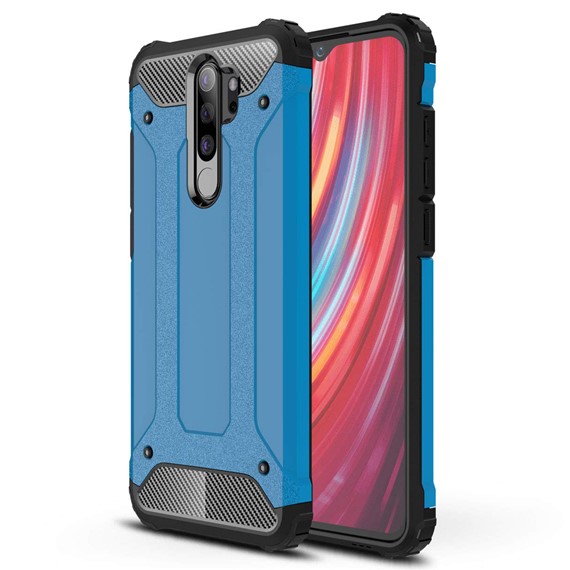 Microsonic Xiaomi Redmi Note 8 Pro Kılıf Rugged Armor Mavi 1