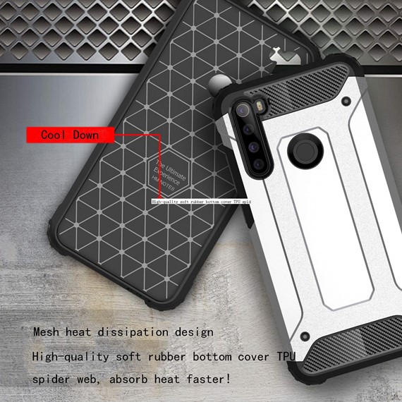 Microsonic Xiaomi Redmi Note 8 Kılıf Rugged Armor Mavi 5