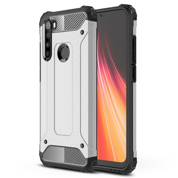 Microsonic Xiaomi Redmi Note 8 Kılıf Rugged Armor Gümüş 1