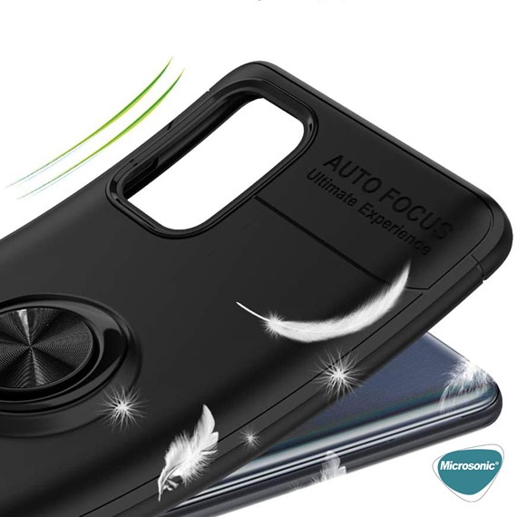 Microsonic Xiaomi Redmi Note 9 4G Kılıf Kickstand Ring Holder Kırmızı 3