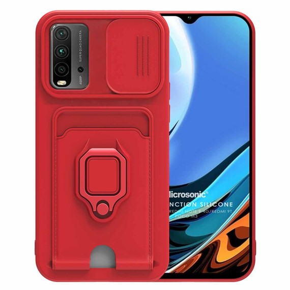 Microsonic Xiaomi Redmi 9T Kılıf Multifunction Silicone Kırmızı 1