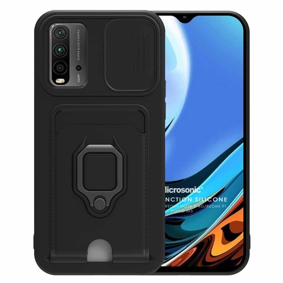 Microsonic Xiaomi Redmi Note 9 4G Kılıf Multifunction Silicone Siyah 1