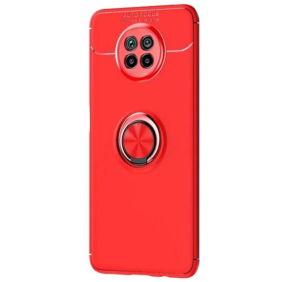Microsonic Xiaomi Redmi Note 9 5G Kılıf Kickstand Ring Holder Kırmızı 2