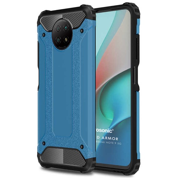 Microsonic Xiaomi Redmi Note 9 5G Kılıf Rugged Armor Mavi 1