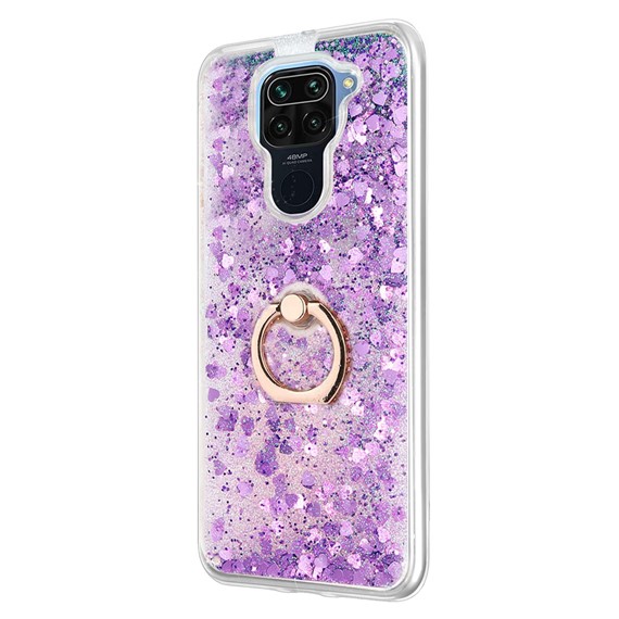 Microsonic Xiaomi Redmi Note 9 Kılıf Glitter Liquid Holder Mor 2