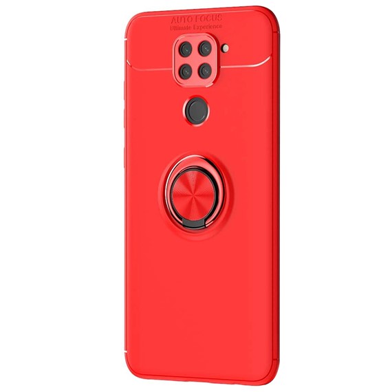 Microsonic Xiaomi Redmi Note 9 Kılıf Kickstand Ring Holder Kırmızı 2