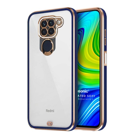 Microsonic Xiaomi Redmi Note 9 Kılıf Laser Plated Soft Lacivert 1