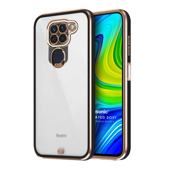 Microsonic Xiaomi Redmi Note 9 Kılıf Laser Plated Soft Siyah 1