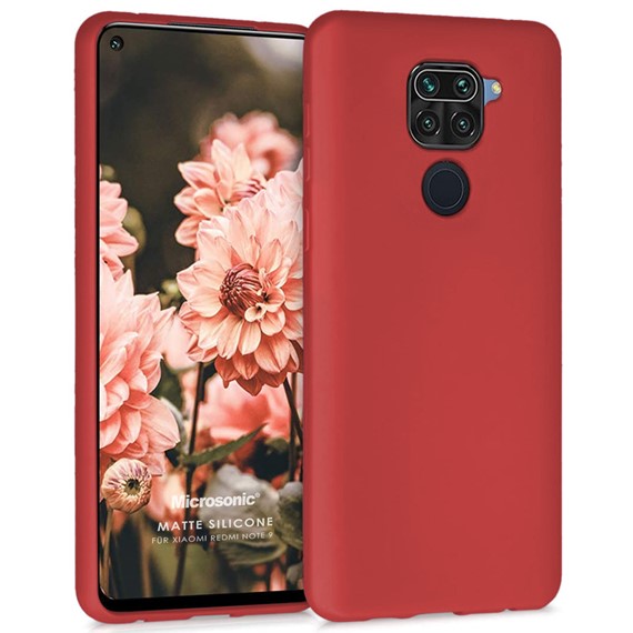 Microsonic Matte Silicone Xiaomi Redmi Note 9 Kılıf Kırmızı 1