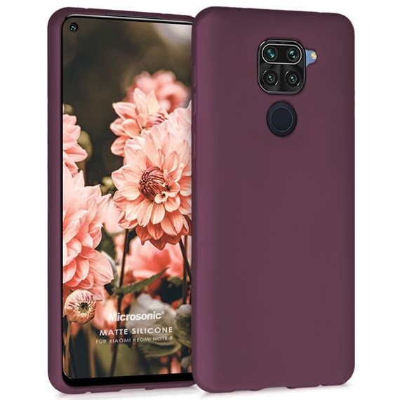 Microsonic Matte Silicone Xiaomi Redmi Note 9 Kılıf Mor 1