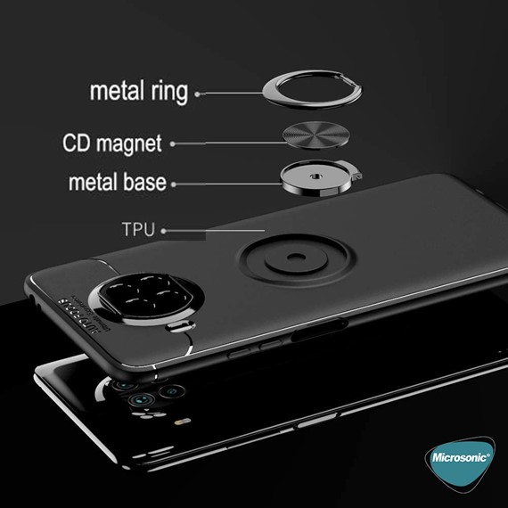 Microsonic Xiaomi Redmi Note 9 Pro 5G Kılıf Kickstand Ring Holder Kırmızı 7