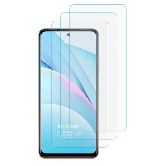 Microsonic Xiaomi Redmi Note 9 Pro 5G Screen Protector Nano Glass Cam Ekran Koruyucu 3 Pack 2