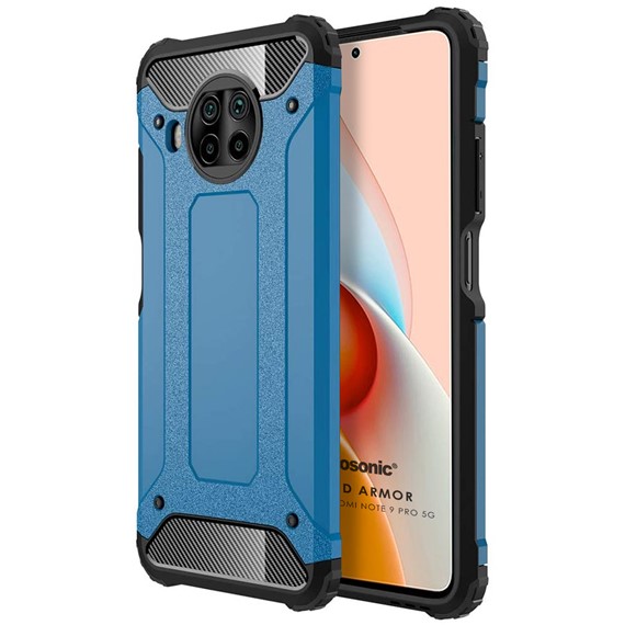 Microsonic Xiaomi Redmi Note 9 Pro 5G Kılıf Rugged Armor Mavi 1