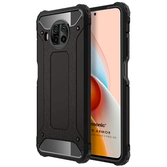 Microsonic Xiaomi Redmi Note 9 Pro 5G Kılıf Rugged Armor Siyah 1