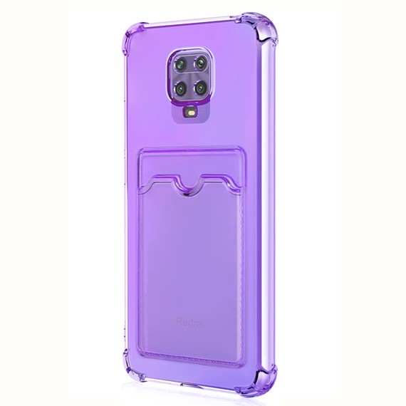 Microsonic Xiaomi Redmi Note 9 Pro Card Slot Shock Kılıf Lila 2