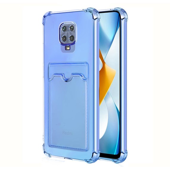 Microsonic Xiaomi Redmi Note 9 Pro Card Slot Shock Kılıf Mavi 1