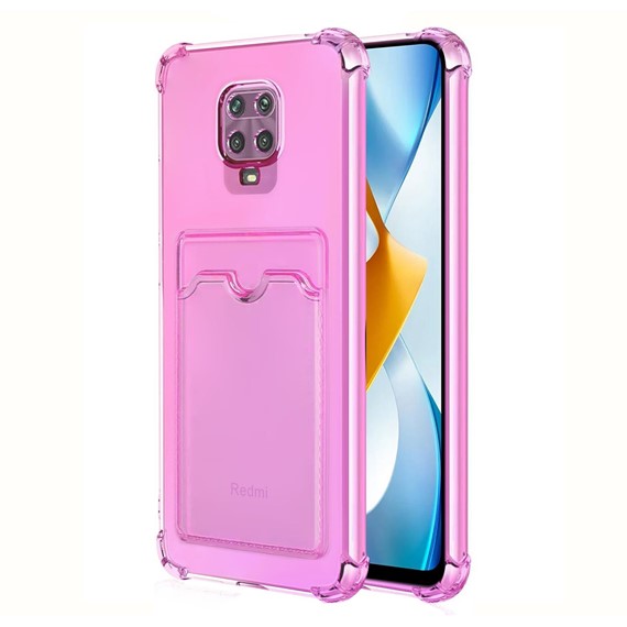 Microsonic Xiaomi Redmi Note 9S Card Slot Shock Kılıf Pembe 1