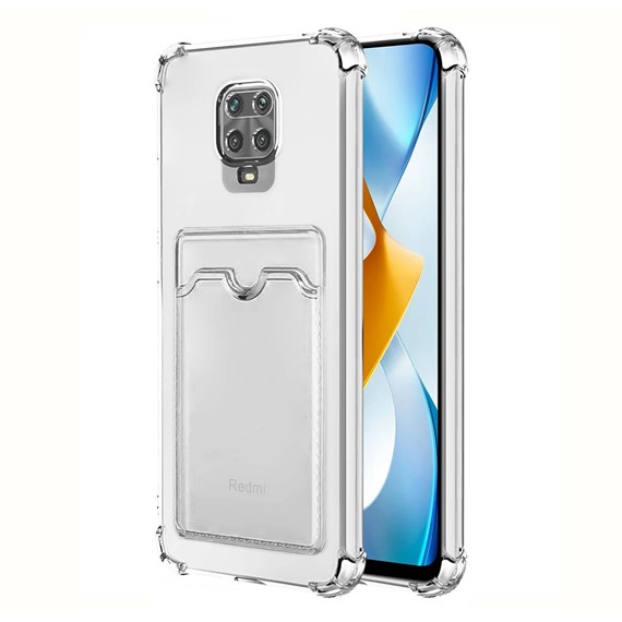 Microsonic Xiaomi Redmi Note 9 Pro Card Slot Shock Kılıf Şeffaf 1