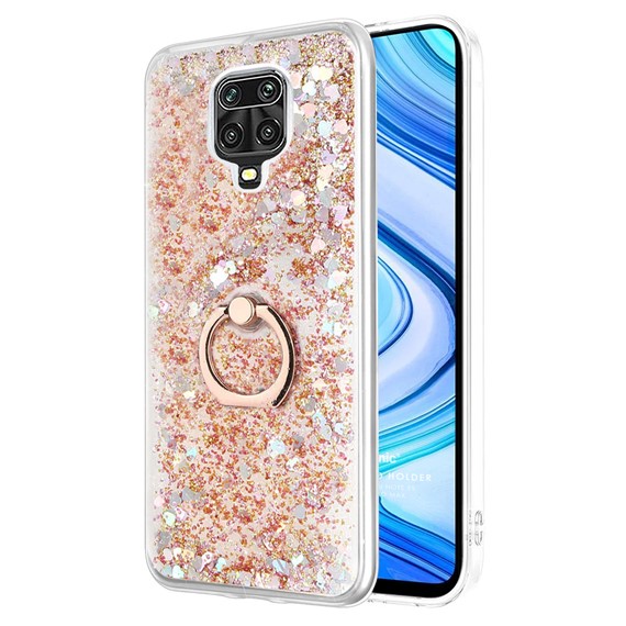 Microsonic Xiaomi Redmi Note 9S Kılıf Glitter Liquid Holder Gold 1