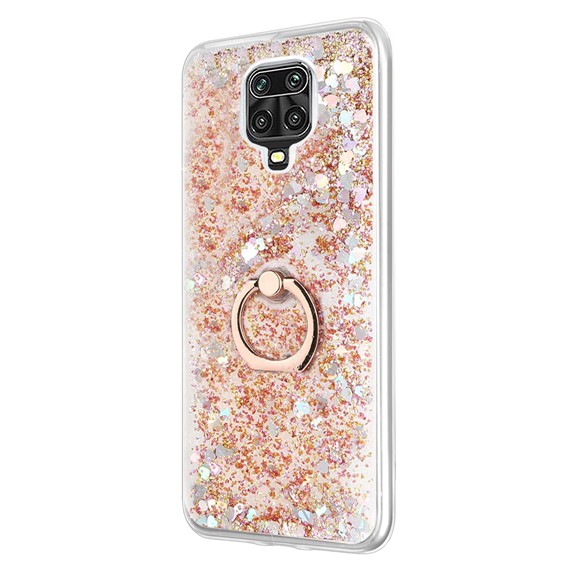 Microsonic Xiaomi Redmi Note 9 Pro Kılıf Glitter Liquid Holder Gold 2