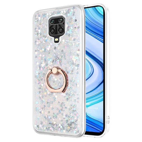 Microsonic Xiaomi Redmi Note 9 Pro Kılıf Glitter Liquid Holder Gümüş 1