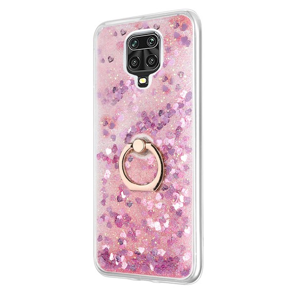 Microsonic Xiaomi Redmi Note 9 Pro Kılıf Glitter Liquid Holder Pembe 2