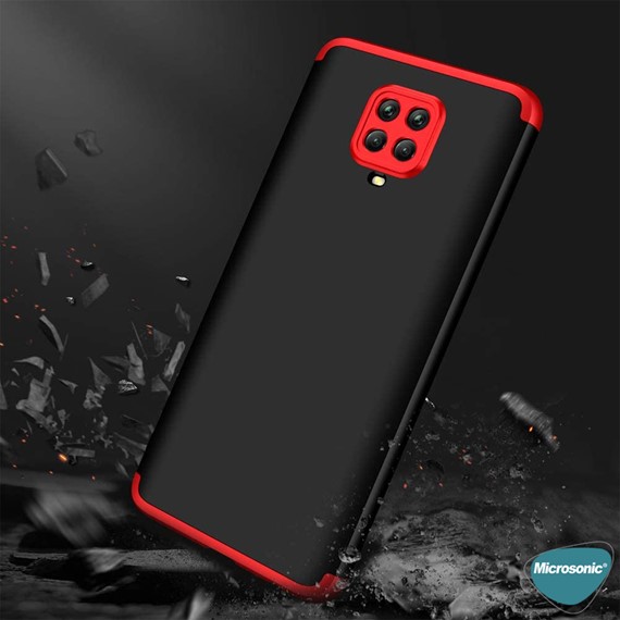 Microsonic Xiaomi Redmi Note 9 Pro Max Kılıf Double Dip 360 Protective Kırmızı 4