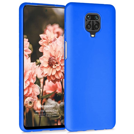 Microsonic Matte Silicone Xiaomi Redmi Note 9 Pro Max Kılıf Mavi 1