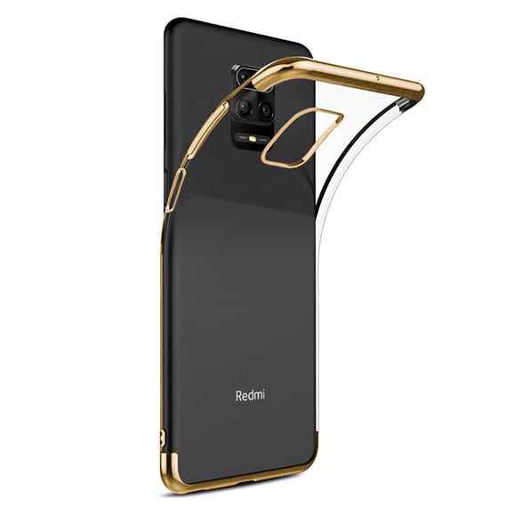 Microsonic Xiaomi Redmi Note 9 Pro Max Kılıf Skyfall Transparent Clear Gold 2