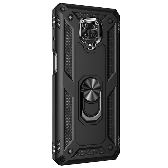 Microsonic Xiaomi Redmi Note 9 Pro Max Kılıf Military Ring Holder Siyah 2