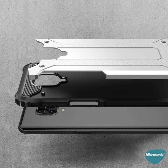 Microsonic Xiaomi Redmi Note 9 Pro Max Kılıf Rugged Armor Mavi 5