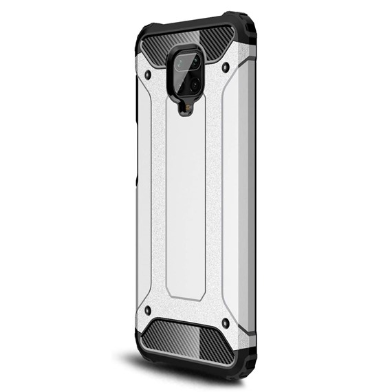 Microsonic Xiaomi Redmi Note 9 Pro Max Kılıf Rugged Armor Gümüş 2