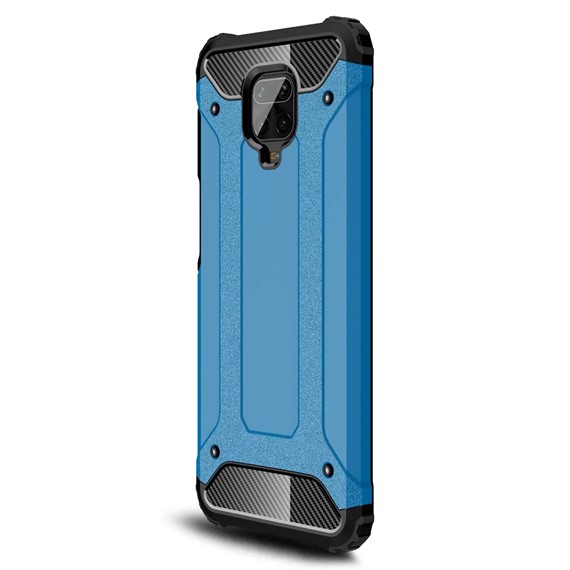 Microsonic Xiaomi Redmi Note 9 Pro Max Kılıf Rugged Armor Mavi 2