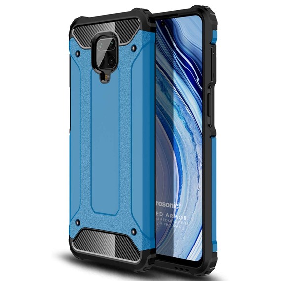 Microsonic Xiaomi Redmi Note 9 Pro Kılıf Rugged Armor Mavi 1